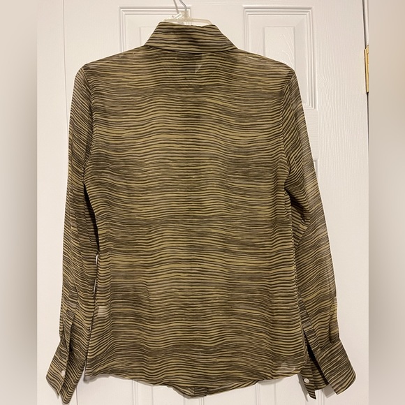 Sheer silk animal print long sleeve blouse - Picture 2 of 3